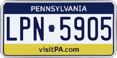 PA license plate LPN5905