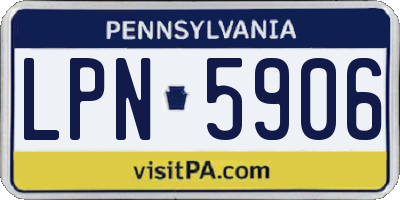 PA license plate LPN5906