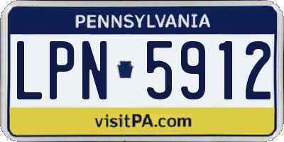 PA license plate LPN5912