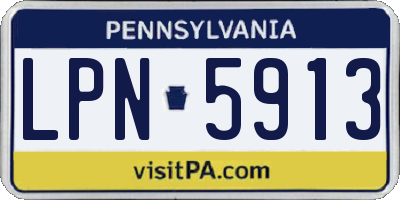 PA license plate LPN5913