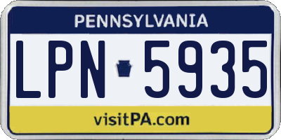 PA license plate LPN5935