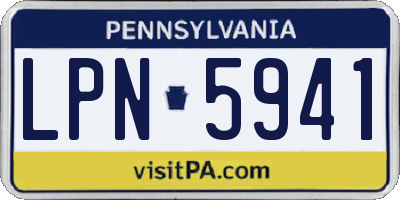 PA license plate LPN5941