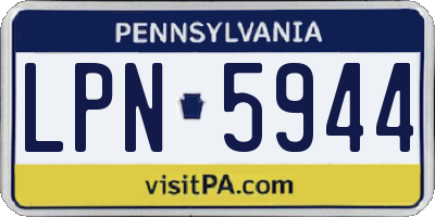 PA license plate LPN5944