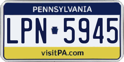 PA license plate LPN5945