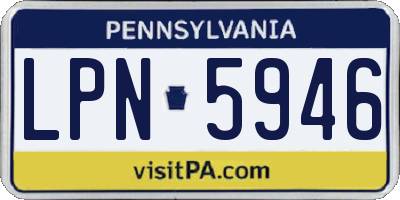 PA license plate LPN5946