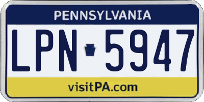 PA license plate LPN5947