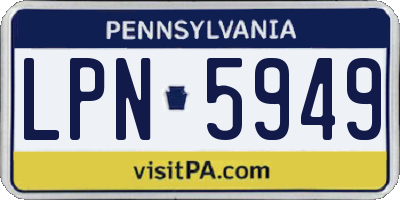 PA license plate LPN5949