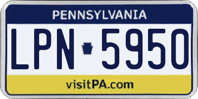 PA license plate LPN5950