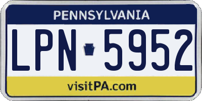 PA license plate LPN5952