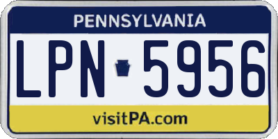 PA license plate LPN5956