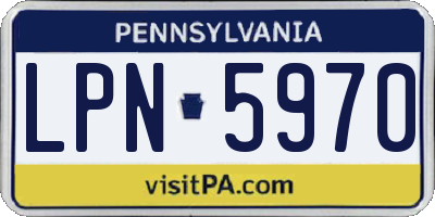 PA license plate LPN5970