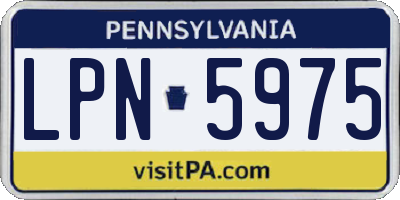 PA license plate LPN5975