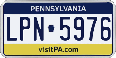 PA license plate LPN5976