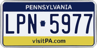 PA license plate LPN5977