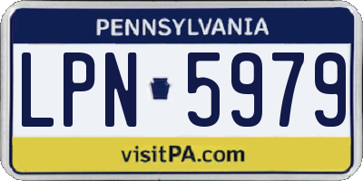PA license plate LPN5979