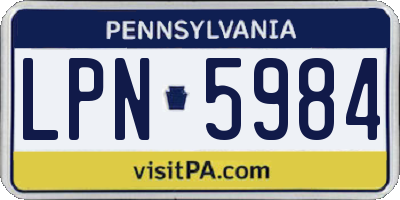 PA license plate LPN5984