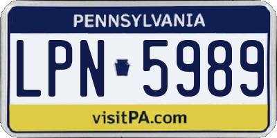 PA license plate LPN5989