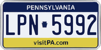 PA license plate LPN5992