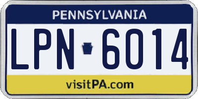 PA license plate LPN6014