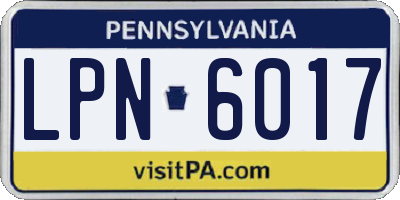 PA license plate LPN6017