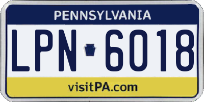 PA license plate LPN6018