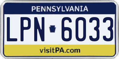 PA license plate LPN6033