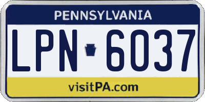 PA license plate LPN6037