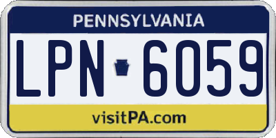 PA license plate LPN6059