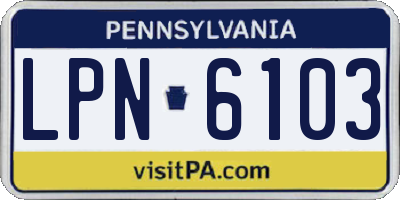 PA license plate LPN6103