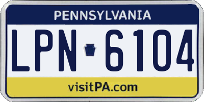 PA license plate LPN6104