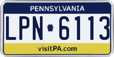 PA license plate LPN6113