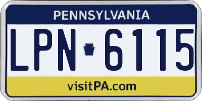PA license plate LPN6115
