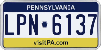 PA license plate LPN6137