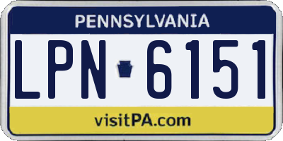 PA license plate LPN6151