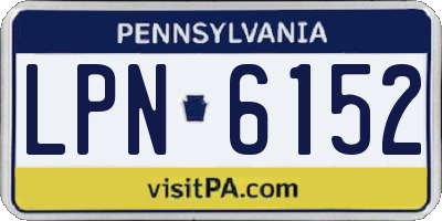 PA license plate LPN6152