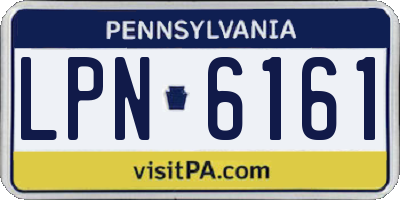 PA license plate LPN6161