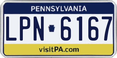 PA license plate LPN6167