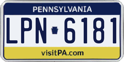 PA license plate LPN6181