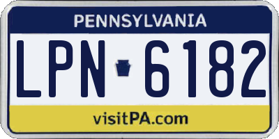 PA license plate LPN6182