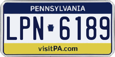 PA license plate LPN6189