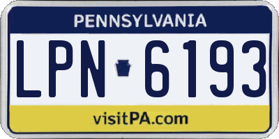 PA license plate LPN6193