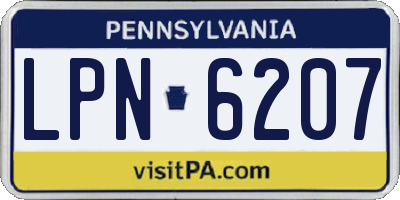 PA license plate LPN6207