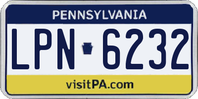 PA license plate LPN6232