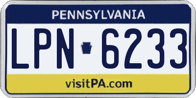 PA license plate LPN6233