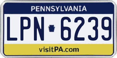 PA license plate LPN6239