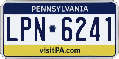 PA license plate LPN6241