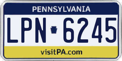 PA license plate LPN6245