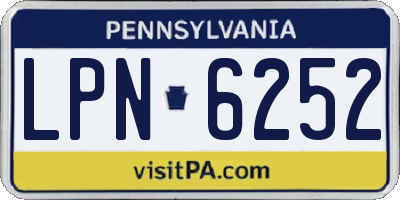 PA license plate LPN6252