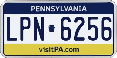PA license plate LPN6256