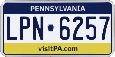 PA license plate LPN6257